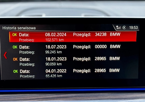 BMW Seria 5 cena 169900 przebieg: 106000, rok produkcji 2019 z Olsztyn małe 137